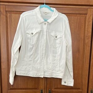 Style & Co White Jean Jacket Classic Denim
